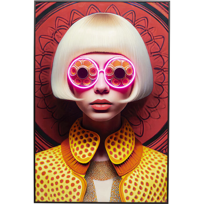 Cuadro Framed LED Fancy Blonde Lady 120x80 cm