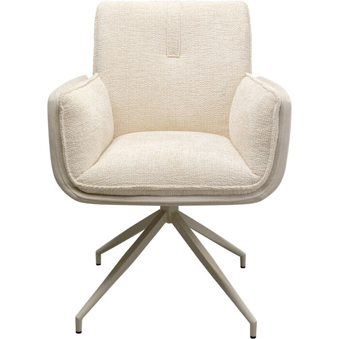 Silla con Reposabrazos Giratoria Hilla White
